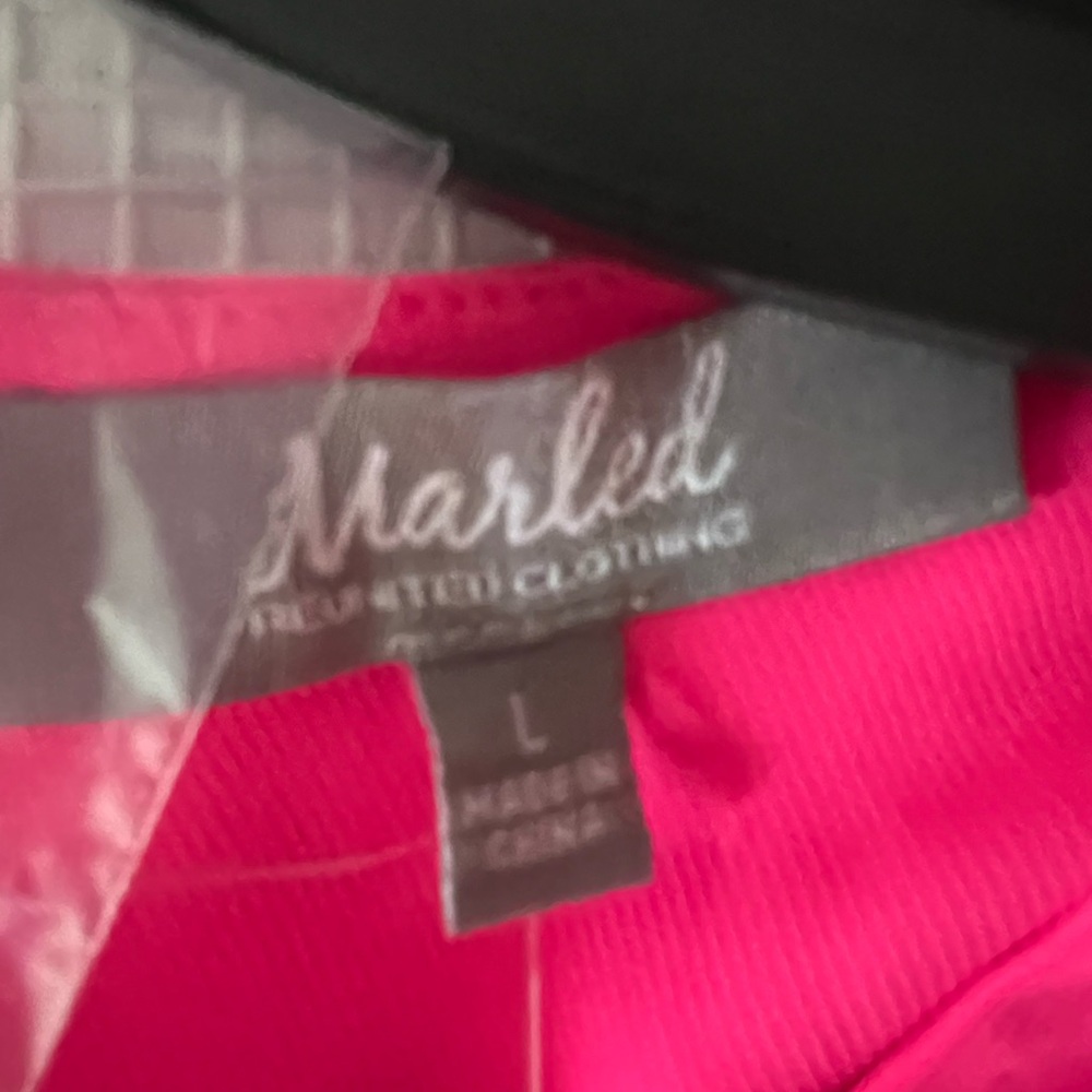 Marled Fuchsia Long Sleeve Blouse - Picture 8 of 14